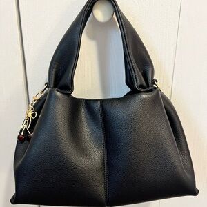 Elegant Black Purse with Cherry Charm